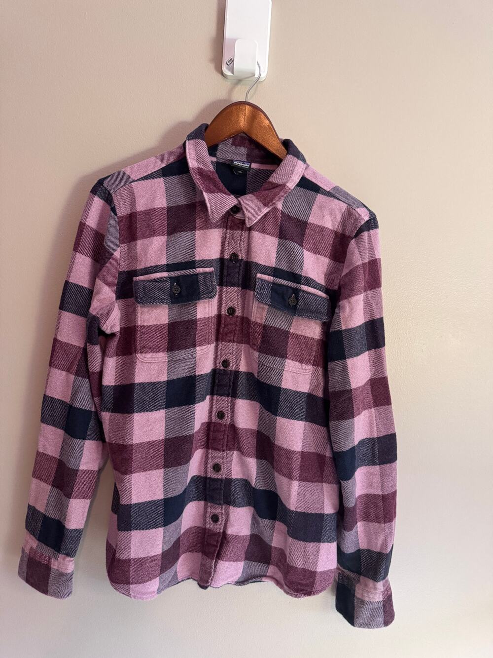 Patagonia Organic Cotton Flannel Shirt Women's M Pink Plaid